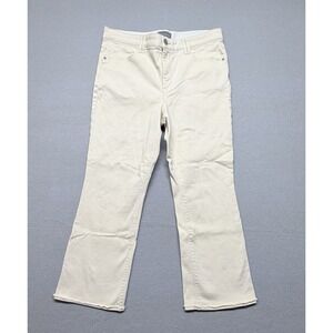 Wit & Wisdom Women's Mid-Rise Cream Bootcut Jean, Raw Hem - Size 14